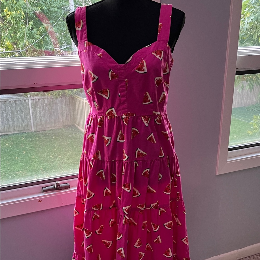 Color Me Courtney Watermelon 🍉 Print Maxi Dress sz 6 - Picture 4 of 7